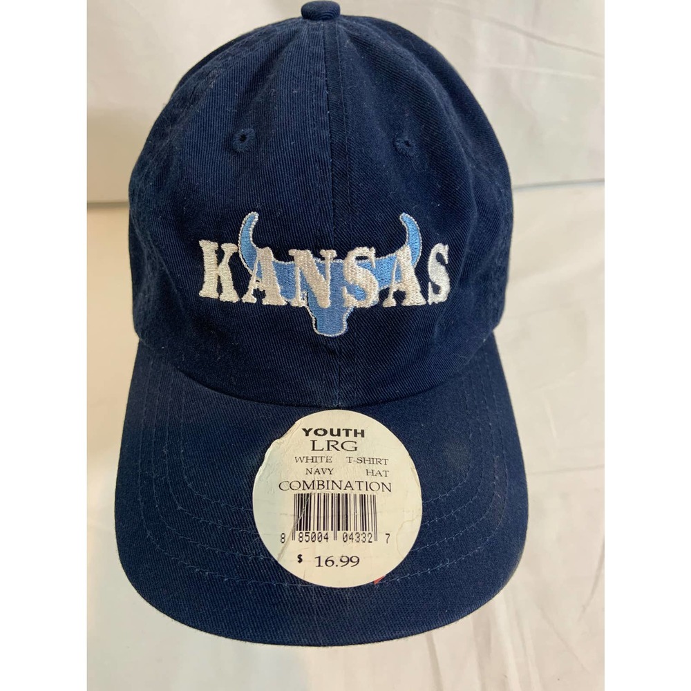 Kansas ball cap hat trucker hat baseball hat Navy Blue NTW Youth